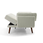 73 W Upholstered Corduroy Convertible Sleeper Sofa Bed with Pillows