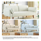 73.3 W Flared Arm Convertible Sleeper Sofa Modern Corduroy Loveseat