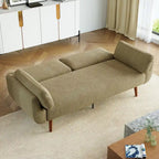 73.3 W Flared Arm Convertible Sleeper Sofa Modern Corduroy Loveseat