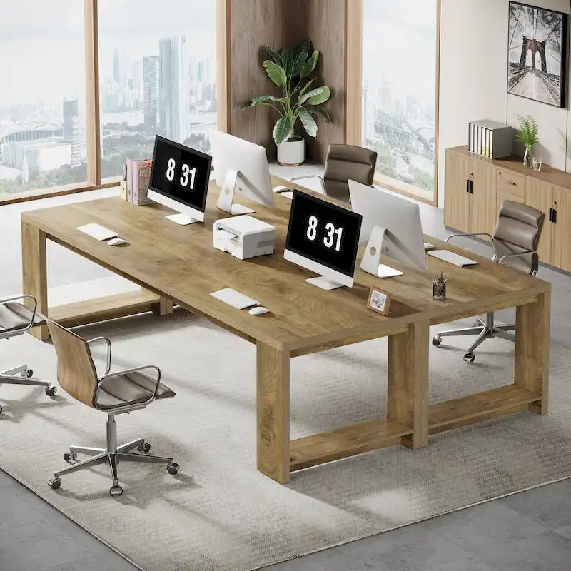 86.6 Inch Extra Long Desk Witing Table Large Desk Workstation Desk