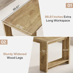 86.6 Inch Extra Long Desk Witing Table Large Desk Workstation Desk