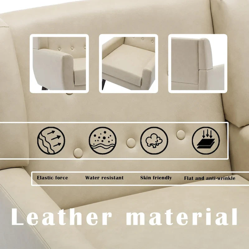PU Leather Accent Chair Living Room Upholstered Armchair
