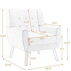 PU Leather Accent Chair Living Room Upholstered Armchair