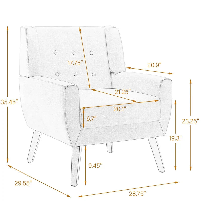 PU Leather Accent Chair Living Room Upholstered Armchair