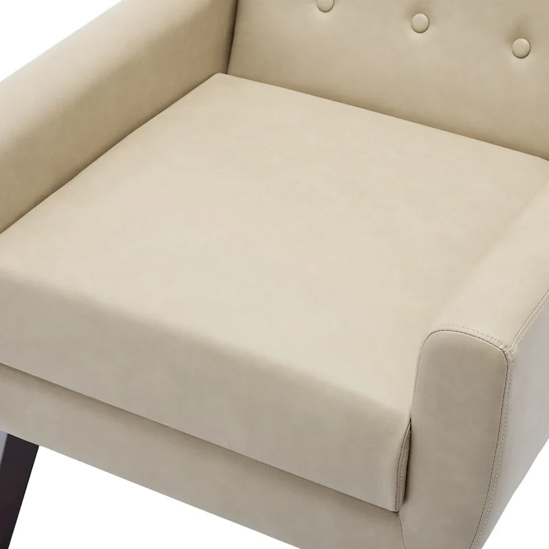 PU Leather Accent Chair Living Room Upholstered Armchair