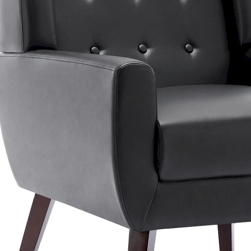PU Leather Accent Chair Living Room Upholstered Armchair