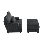 Oversized Chaise Longue Accent Chair with Ottoman