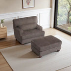 Oversized Chaise Longue Accent Chair with Ottoman