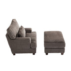 Oversized Chaise Longue Accent Chair with Ottoman