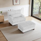 Oversized Chaise Longue Accent Chair with Ottoman