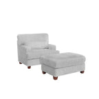 Oversized Chaise Longue Accent Chair with Ottoman