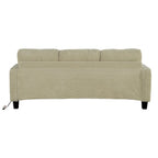 85 Modern Corduroy Rectangle 3-seater Sofa with USB and 2 Pillows