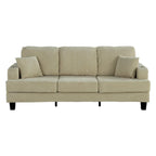 85 Modern Corduroy Rectangle 3-seater Sofa with USB and 2 Pillows