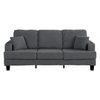 85 Modern Corduroy Rectangle 3-seater Sofa with USB and 2 Pillows