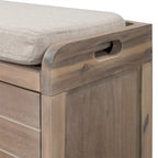 Wood Storage Bench with 2 Woven Baskets by Harper&Bright Designs