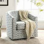 Cuenca Modern Upholstered Barrel Chair with Swivel Base