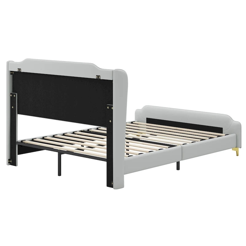 Uphou Modern Upholstered PU Leather Bed by Christopher Knight Home