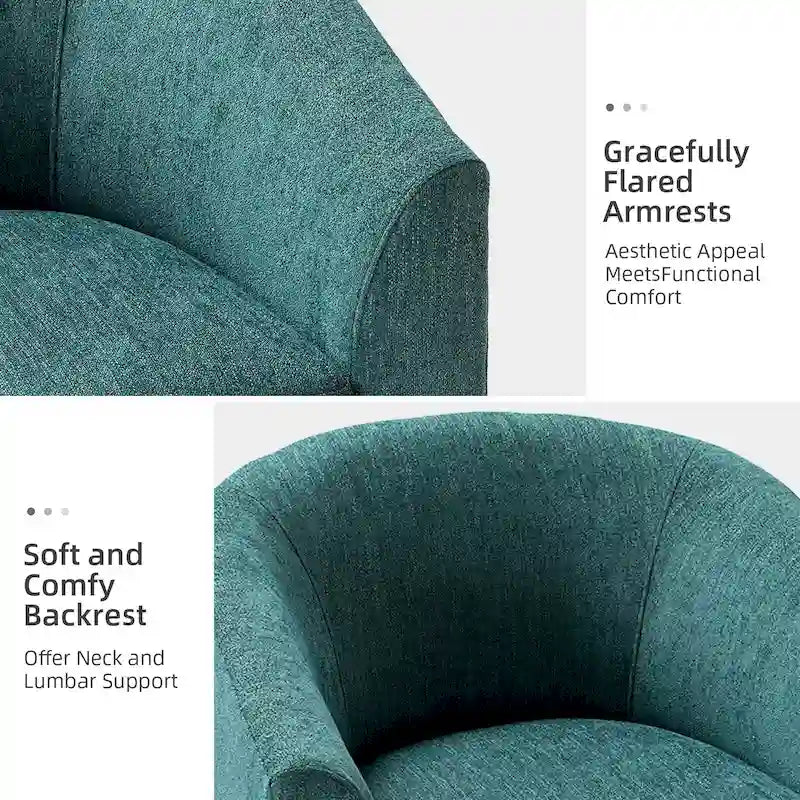 Cuenca Modern Upholstered Barrel Chair with Swivel Base