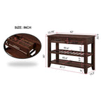 42 Console Sofa Table with Drawers and Tiers Shelves