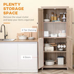HOMCOM 72 Freestanding 4-Door Kitchen Pantry, Storage Cabinet Organizer with 4-Tiers, and Adjustable Shelves, White