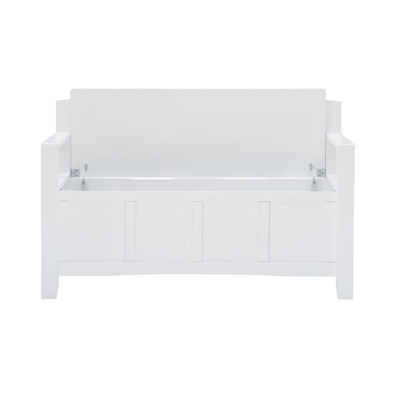Migdalia Flip Top Slat Back Storage Entryway Bench