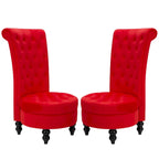 AVAWING Set of 2 Throne Royal Chair Thick Padding and Rubberwood Legs