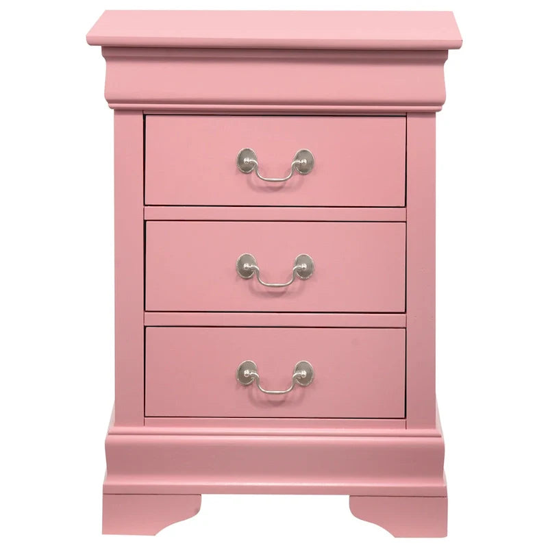 Wood 3 Drawer Nightstand