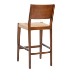 Set of 2 29" Clara Handwoven Seagrass Seat Barstools Brown Wood Finish - Powell