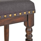 Lifestorey Set of 2 Grafton 30" Bar Height Barstool Charcoal Gray: Rustic-Brown Finish, Nailhead Trim
