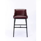 Parlor Faux Leather Adjustable Barstool: Boraam, Foam-Padded, Metal Frame, 18"-30" Height