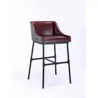 Parlor Faux Leather Adjustable Barstool: Boraam, Foam-Padded, Metal Frame, 18"-30" Height
