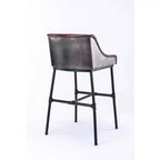 Parlor Faux Leather Adjustable Barstool: Boraam, Foam-Padded, Metal Frame, 18"-30" Height