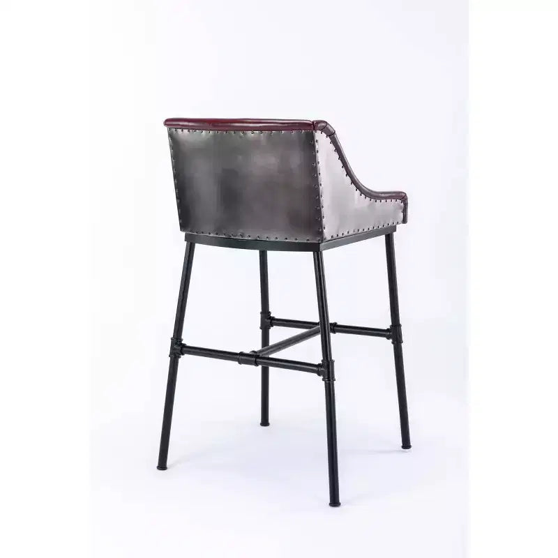Parlor Faux Leather Adjustable Barstool: Boraam, Foam-Padded, Metal Frame, 18"-30" Height