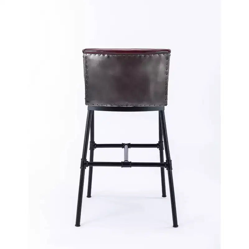 Parlor Faux Leather Adjustable Barstool: Boraam, Foam-Padded, Metal Frame, 18"-30" Height
