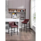 Parlor Faux Leather Adjustable Barstool: Boraam, Foam-Padded, Metal Frame, 18"-30" Height