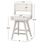 Buylateral Set of 2 Serena Swivel Counter Height Barstool Beige/Light Walnut