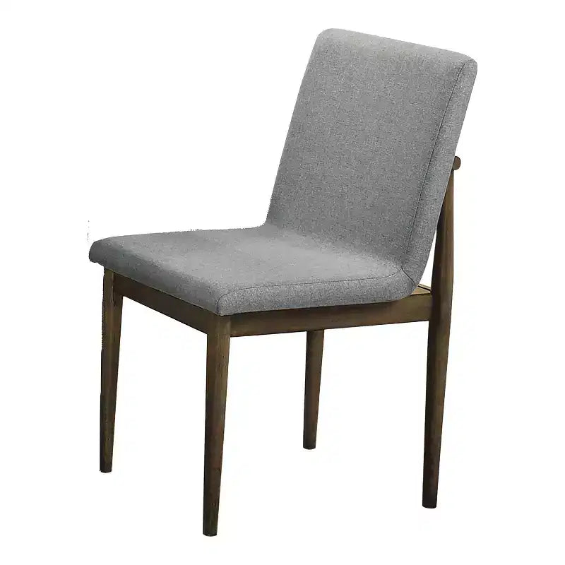 HOMES: Inside + Out Set of 2 Avery Fabric Upholstered Dining Chairs Natural: Mid-Century Modern, Wood Frame, Foam Fill
