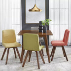 Buylateral Clybourn Mid Century Modern Square Dining Table Walnut: Mid-Century Modern, Rubberwood Legs, MDF Top