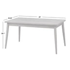 Lifestorey 5pc Carlisle Solid Wood Dining Set Light Gray: Mid-Century Modern, Rubberwood, Polyester Upholstery, Foam Fill