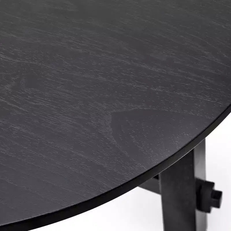 Lifestorey 5pc Edmonton Farmhouse Extendable Dining Set with Solid Wood Chairs Matte Black