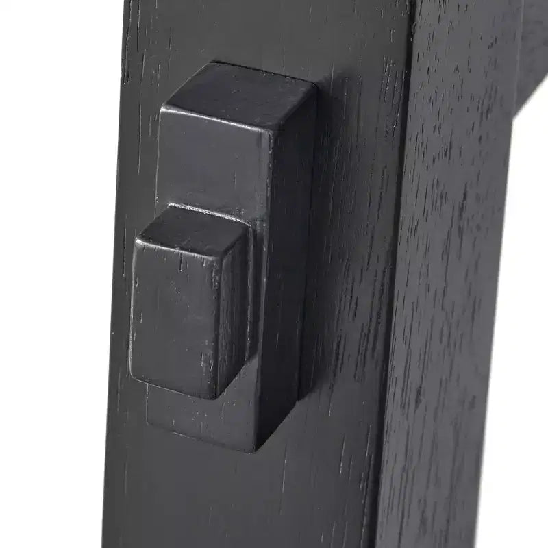 Lifestorey 5pc Edmonton Farmhouse Extendable Dining Set with Solid Wood Chairs Matte Black
