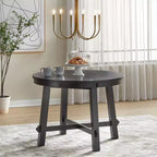 Lifestorey 5pc Edmonton Farmhouse Extendable Dining Set with Solid Wood Chairs Matte Black
