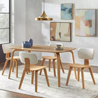 Lifestorey 5pc Sigrid Rectangular Dining Set Natural Light Oak