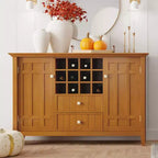 Freemont Sideboard Buffet with Storage, Adjustable Shelves & Bronze Knobs - WyndenHall: Holds 12 Bottles, Solid Wood