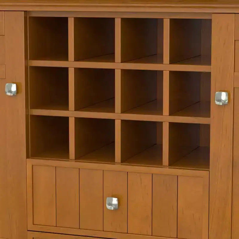Freemont Sideboard Buffet with Storage, Adjustable Shelves & Bronze Knobs - WyndenHall: Holds 12 Bottles, Solid Wood