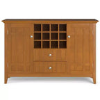 Freemont Sideboard Buffet with Storage, Adjustable Shelves & Bronze Knobs - WyndenHall: Holds 12 Bottles, Solid Wood