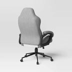 Swivel Gaming Chair Gray - Room Essentials™: Upholstered Computer Desk Chair, Adjustable, Fixed Arms