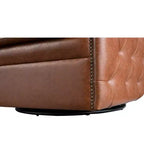 Milton Tufted Barrel Swivel Chair Brown - Madison Park: Upholstered, No Assembly, Bronze Plated Finish