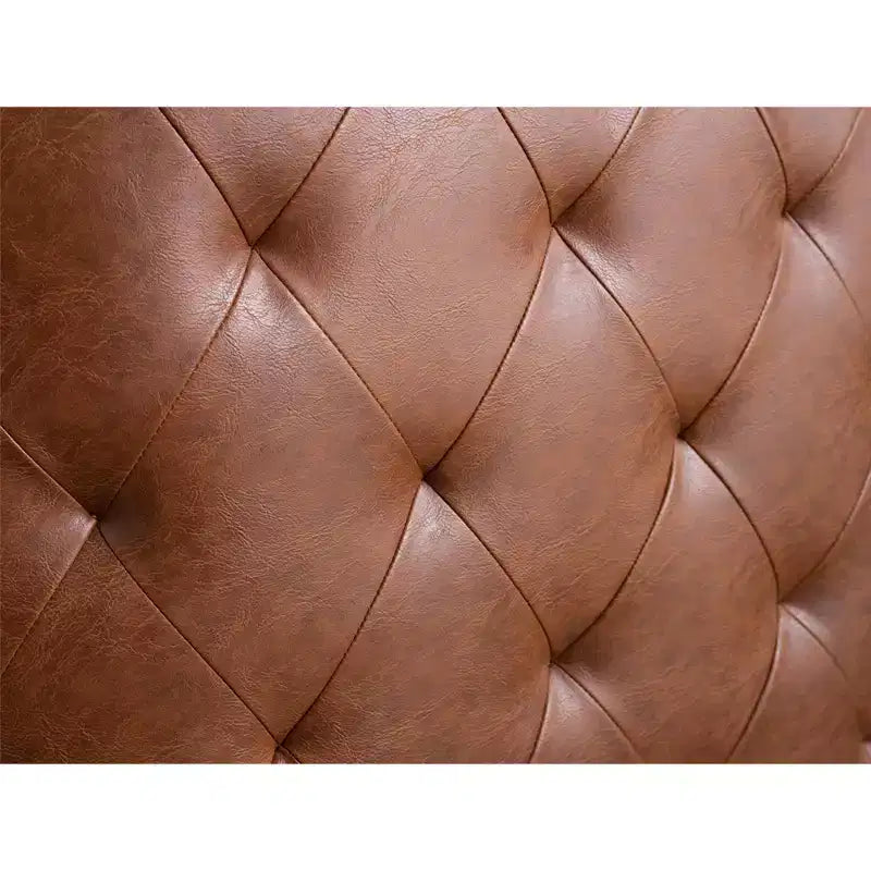 Milton Tufted Barrel Swivel Chair Brown - Madison Park: Upholstered, No Assembly, Bronze Plated Finish