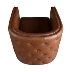 Milton Tufted Barrel Swivel Chair Brown - Madison Park: Upholstered, No Assembly, Bronze Plated Finish